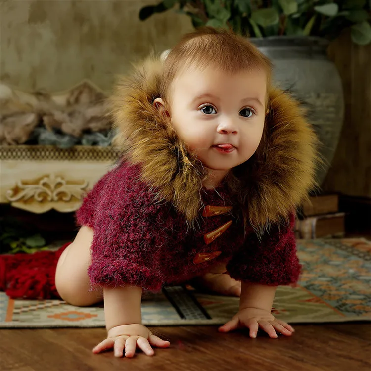 Hat clothes 7 Детская одежда для фотосессии шерстяной костюм ручной работы со шляпой для мальчиков от 3 до 5 месяцев, реквизит для фотосессии - Цвет: Hat clothes 7