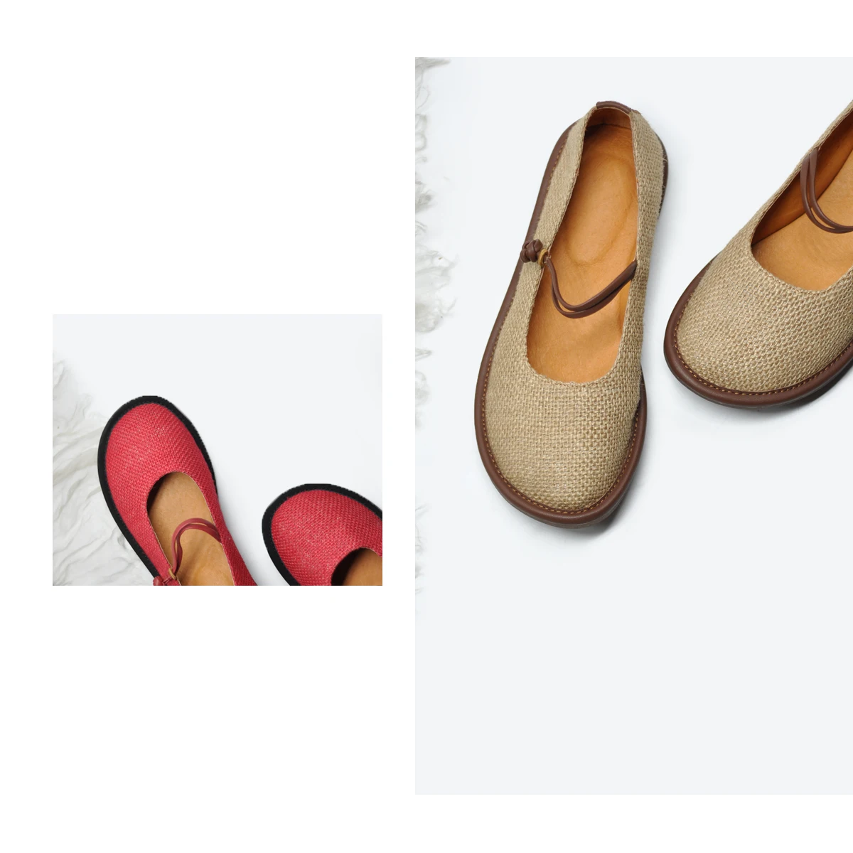 Artmu Retro Women Shoes Mary Jane Casual Vintage Hemp Round Toe Handmade Leather Woman Female Tenis feminin Gift | Обувь