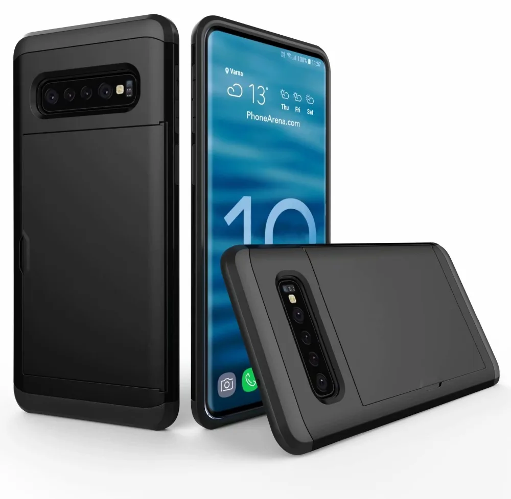 Роскошный гибридный армированный Жесткий Чехол-бумажник для Samsung Galaxy S20 S21 S10 S9 S8