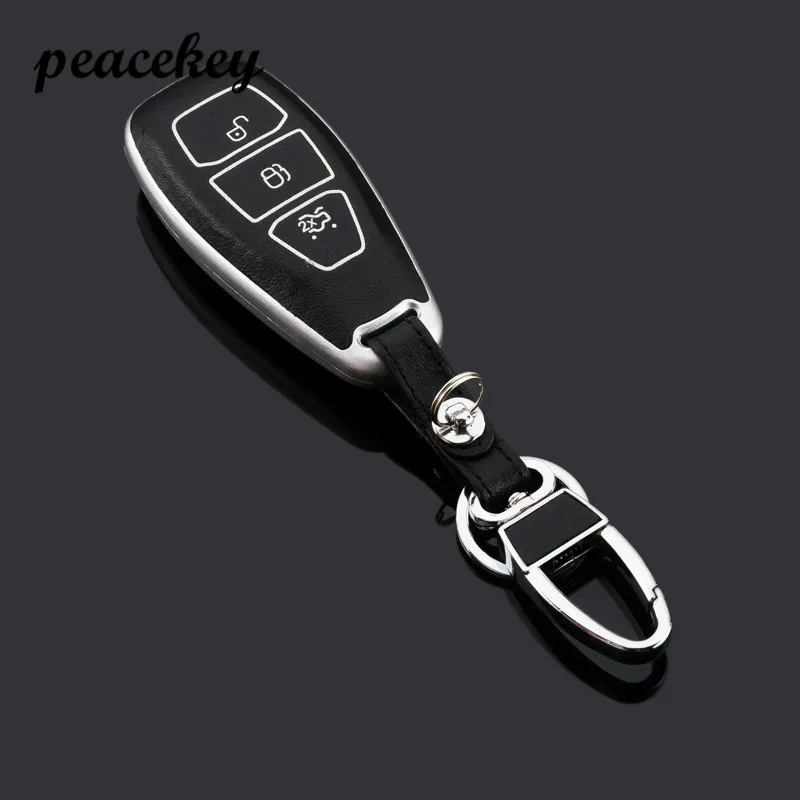 Peacekey ABS материал продукты Автомобильный ключ чехол для Ford Mondeo 3 кнопки умный ключ с кожаной кнопкой без логотипа