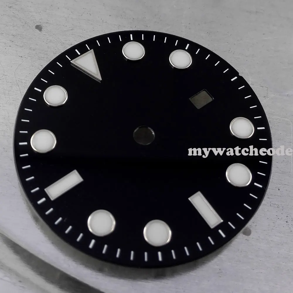 31 3 мм черный световой Дата часы циферблат для ETA 2836 Движение 21|watch mk|watch bathwatches blue dial