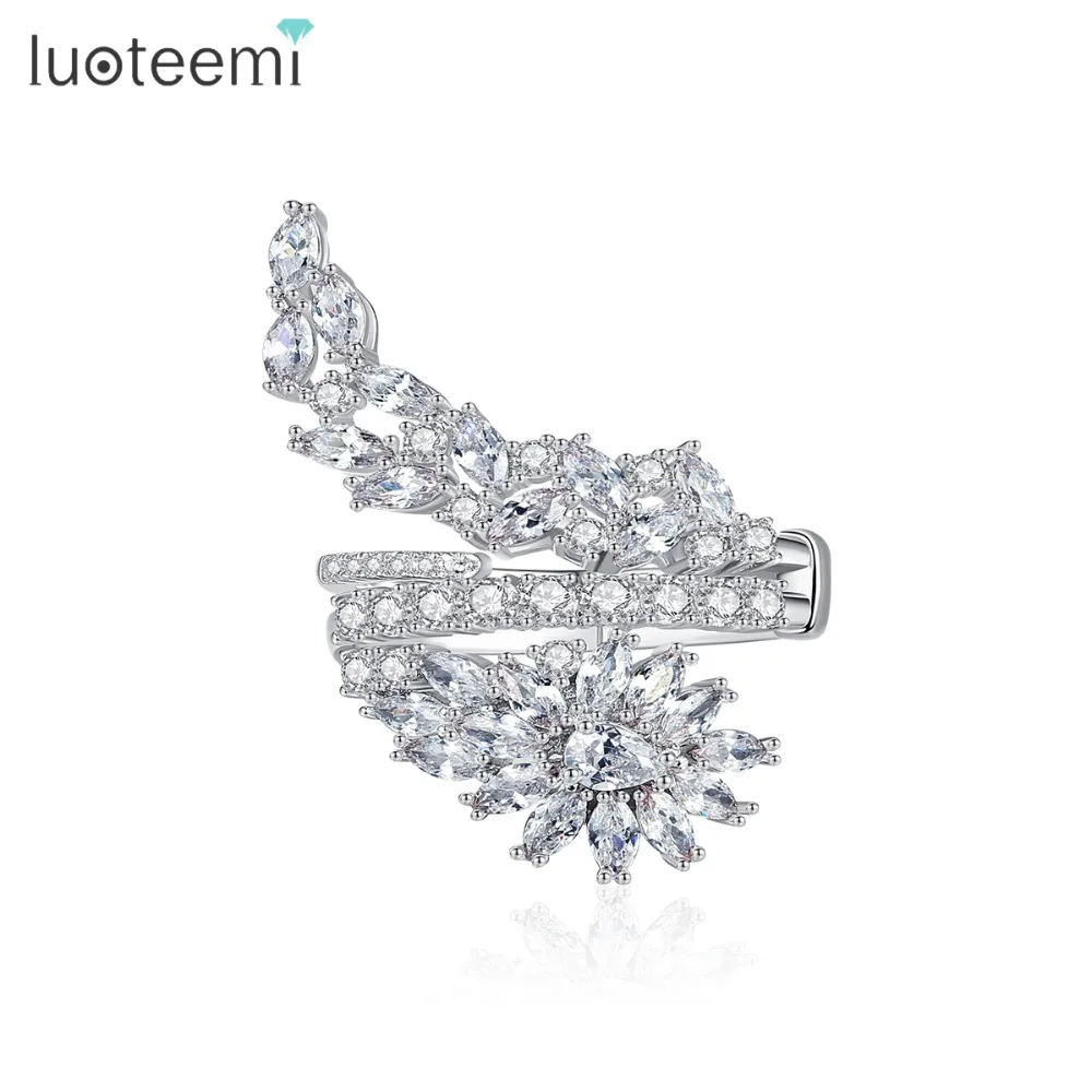 LUOTEEMI изысканный Регулируемый Открытое кольцо для Для женщин вечерние &amp