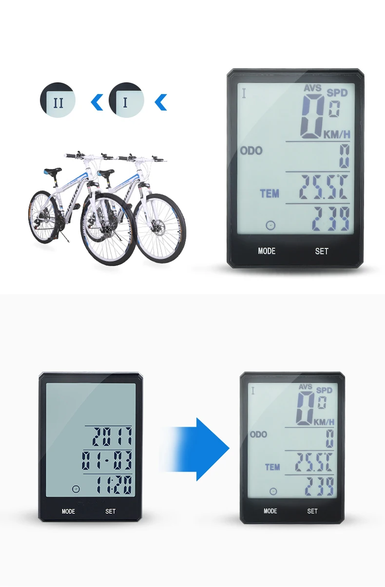 INBIKE 2,8 ''большой экран велосипедный компьютер беспроводной Велосипедный компьютер непромокаемый Спидометр Одометр велосипедный измеримый секундомер