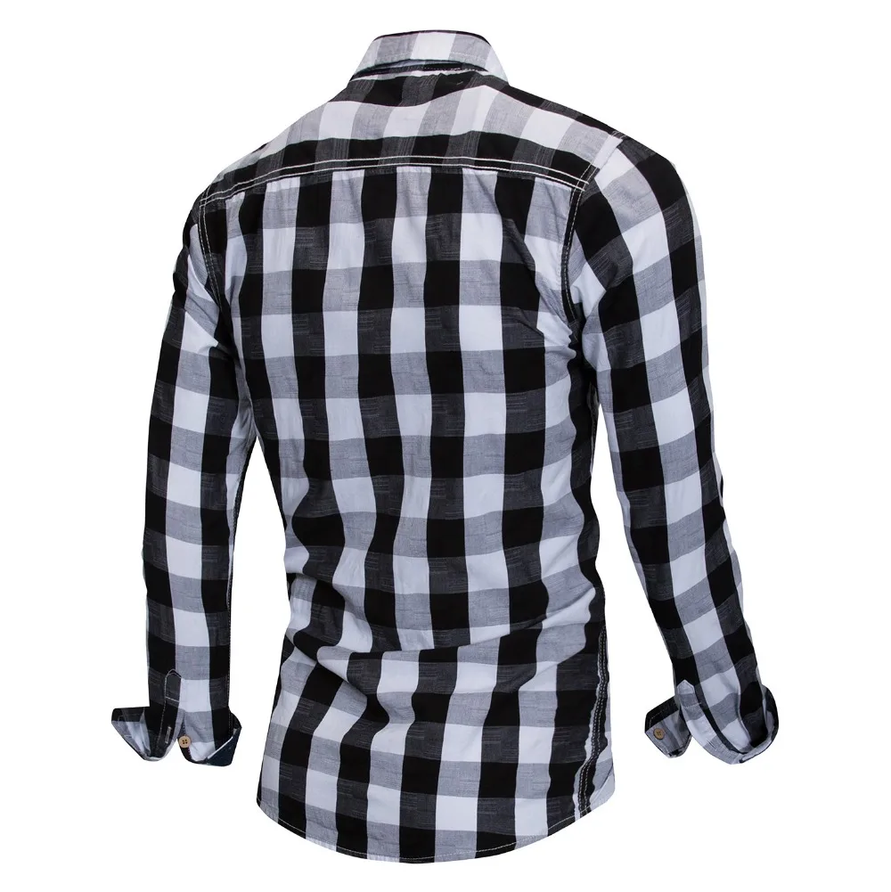 Мужская рубашка новинка 2018 полосатая с длинным рукавом Camisa Masculina весна лето