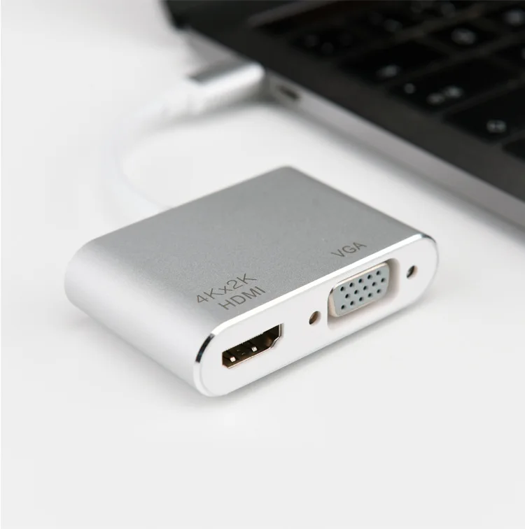 1 шт. usb 3. Кабель переходник с Type c на HDMI + VGA 2 в 2k * 4K 1080P|Кабели VGA| |