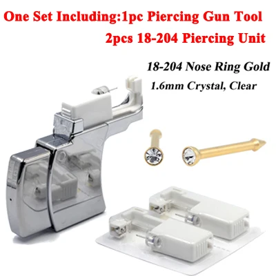 1 Set Disposable Safe Sterile Piercing Unit For 2mm Nose Studs Piercing Gun Piercer Tool Machine Kit Stud Earring Body Jewelry - Окраска металла: Mix