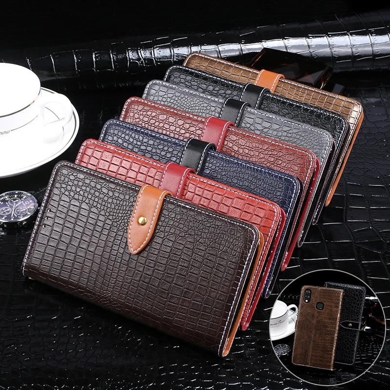 

For Vsmart Joy 1 Plus Case Wallet Flip Luxury Crocodile Grain PU Leather Coque Phone Case For Vsmart Joy 1 Plus Cover