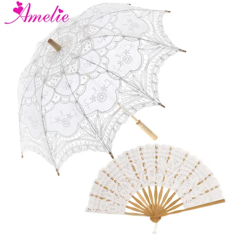 Набор кружевных зонтов от солнца Battenburg, винтажный аксессуар для невесты, вечевечерние в лесу, фотосессии декоративный зонтик
