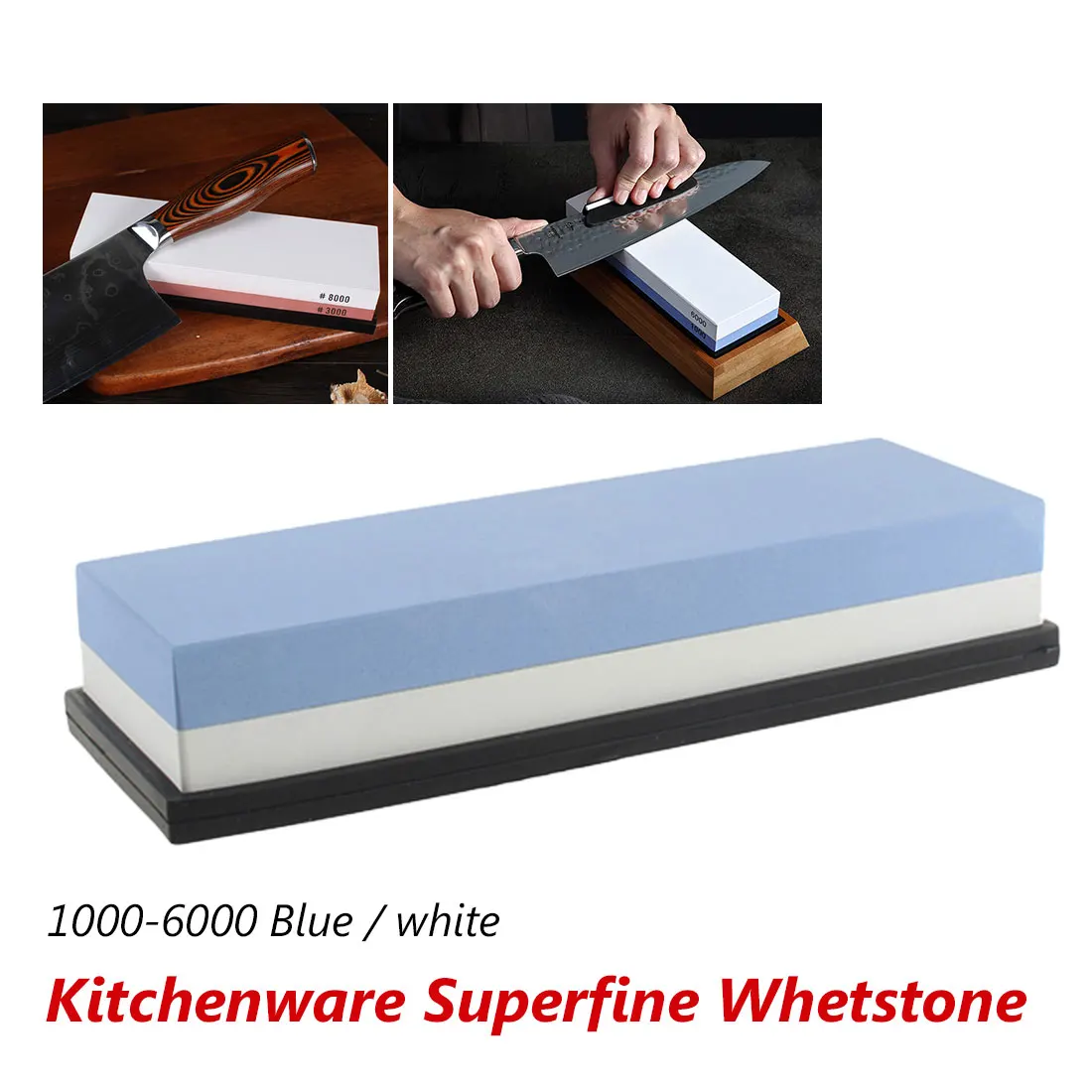 

Professional Sharpening Stone Whetstone Knife Sharpener Dual Sided 1000/6000 Grit Combination Knife Sharpening for Kitchen