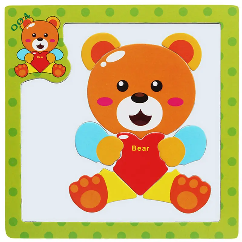 Творческий 3D DIY деревянные магнитные головоломки животных для детей детская