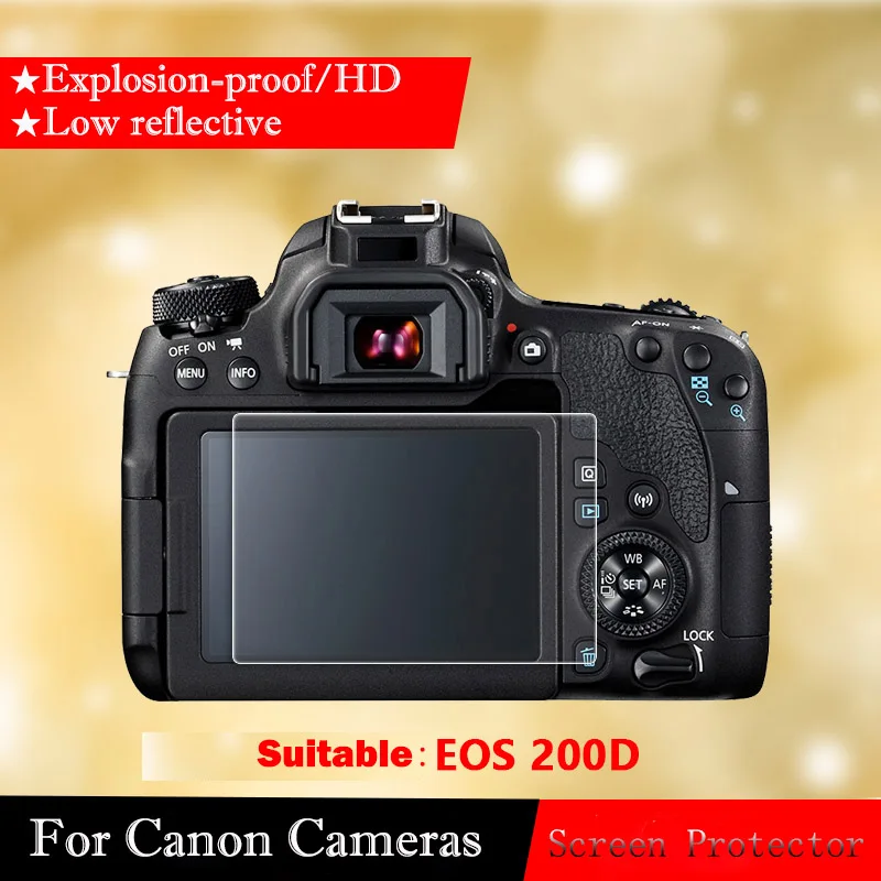 Защитная пленка из закаленного стекла для камеры Canon EOS 200D закаленная Kiss x9 экрана