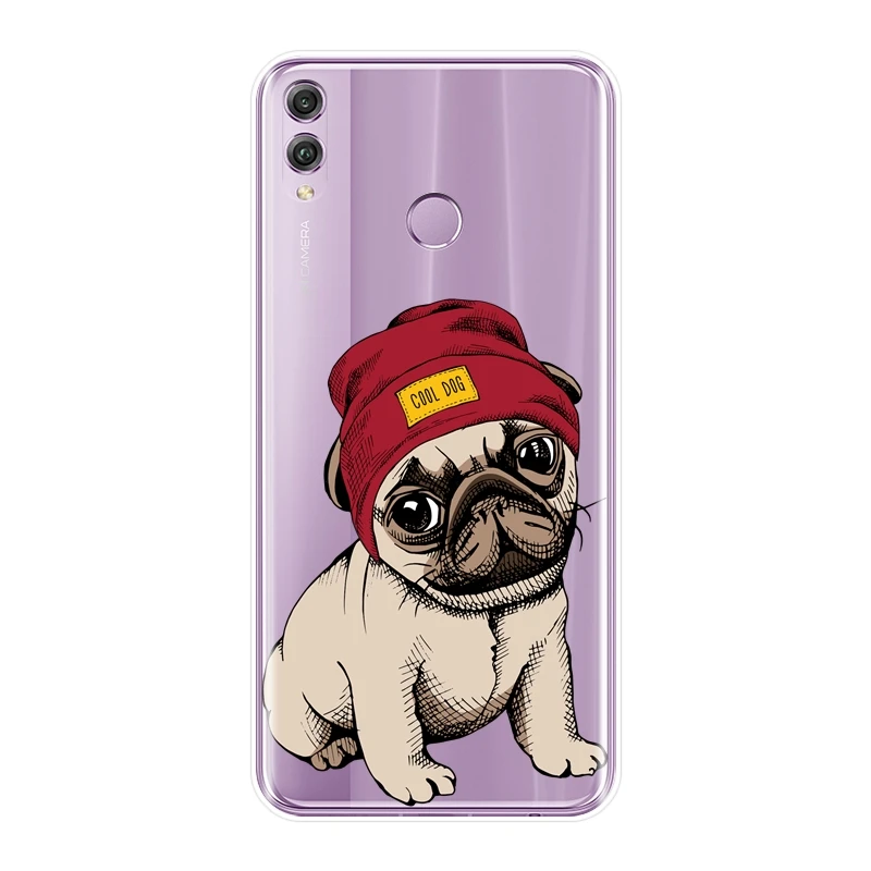 Задняя крышка с Мопсом бульдогом для Huawei Honor 10 9 8 8X MAX, мягкий силиконовый чехол для телефона Huawei Honor 7 8 9 10 Lite 7S 7X 7A 7C Pro