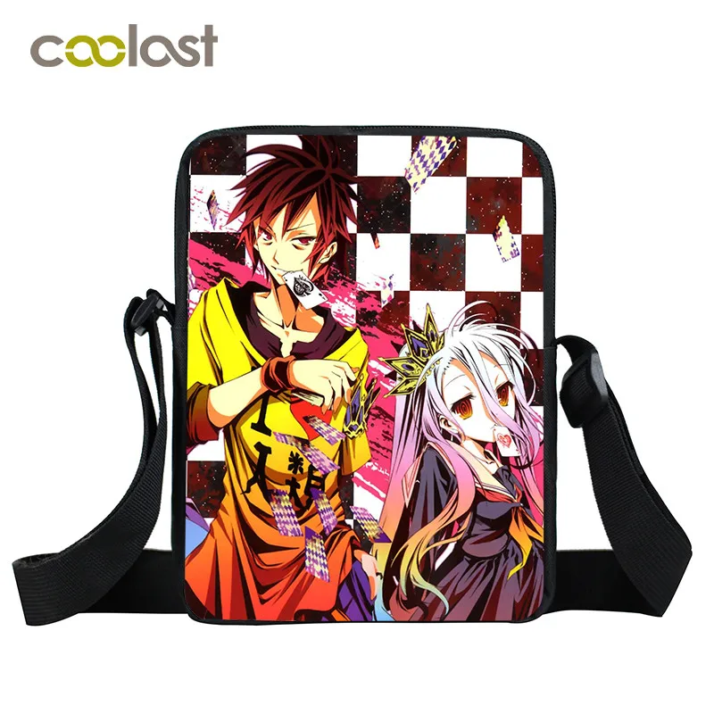 No Game No Life NGN мини сумка-мессенджер аниме школьные сумки для мальчиков и девочек Sora Shiro женская сумка детская школьная сумка сумки через плечо - Цвет: AXKB NGNL08