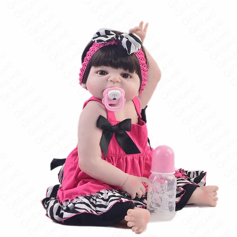 Reborn Baby Doll полный Силиконовый Кукла новорожденного ребенка девочка игрушка