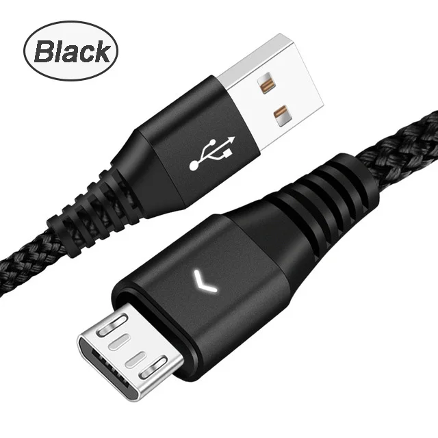 black Светодиодный USB свет Зарядное устройство кабель проводной с микро-usb кабель 2A с эффектом приближения c зарядкой Micro-usb микро Usb Kablo для samsung A10 M10 A6 J4 J6 J7 Nokia 3,1 htc sony - Цвет: black