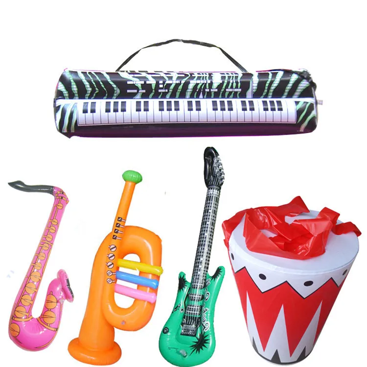 

5pcs/set fashion Inflatable simulation Musical instrument toy,drum set /organ/,sax/horn /guitar kids toys