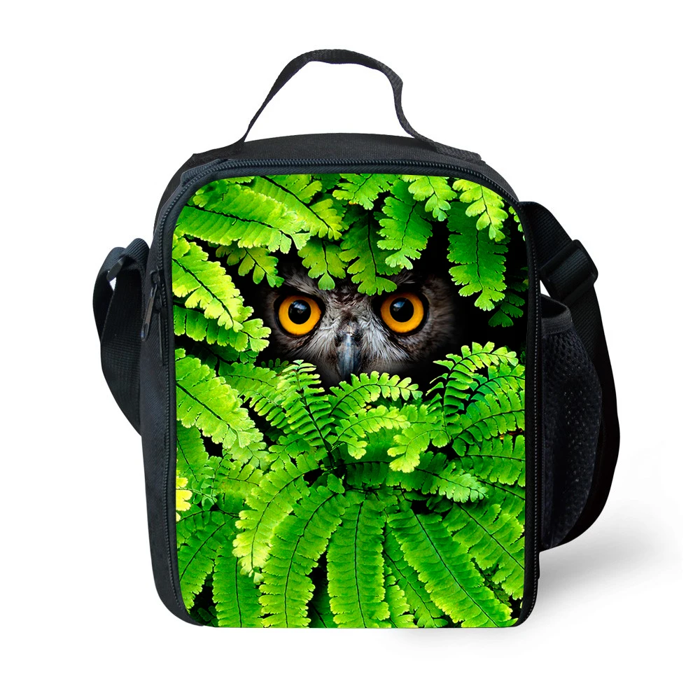 

Preppy Style Crazy Horse Print Kids Lunch Bag Animal Zoo Owl Tiger Cat Lunch Bags for Men Insulated Lunch Box Lancheira Termica