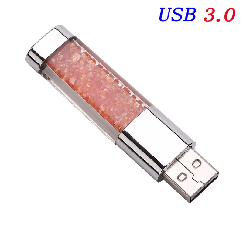 JASTER USB 3,0 модный Кристальный подарок USB флеш-накопитель прозрачный флеш-накопитель 4 ГБ 16 ГБ 32 ГБ 64 Гб карта памяти usb U диск логотип клиента - Цвет: Red