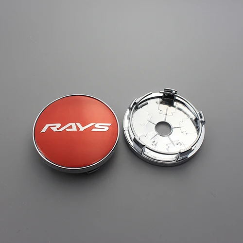 rays red KOM 60/55 мм клип Лучи volk ССР vs jp MS логотип эмблема наклейка Центр колеса крышки колпаков для rim колеса автомобиля-крышка 4 шт. Универсальный колпачок - Цвет: rays red