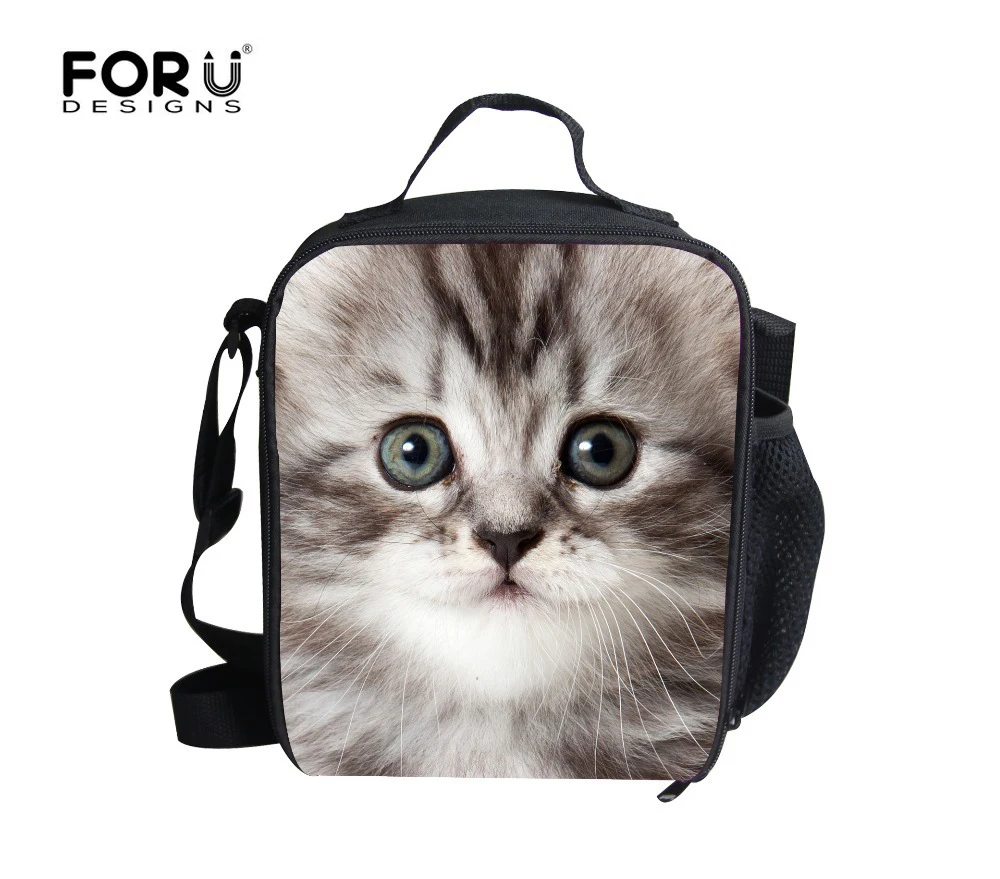 FORUDESIGNS/Новая мода животные 3D кошка сумки для ланча мальчиков еда термо сумка