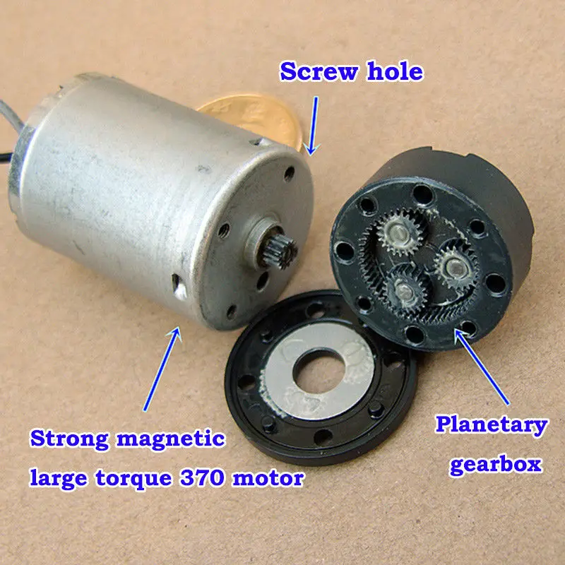 DC 3 V-12 V 6V 156RPM микро 370 планетарный полностью металлический мотор-редуктор