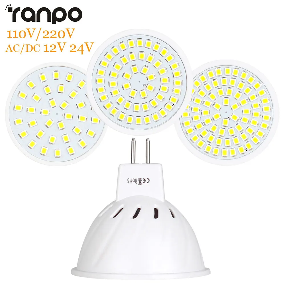 Светодиодная лампа MR16 Светодиодный ная лампа Светодиодная лампа Lampada 36 54 72 светодиодный s SMD 2835 для внутреннего домашнего прожсветильник Тора AC 110 В 220 В постоянного тока 12 В 24 В