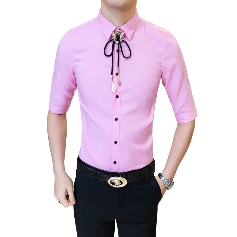 

2019 MensTuxedo Camisa Slim Fit Social Club Outfits Blouse Wedding Dress Shirts Stage Costume