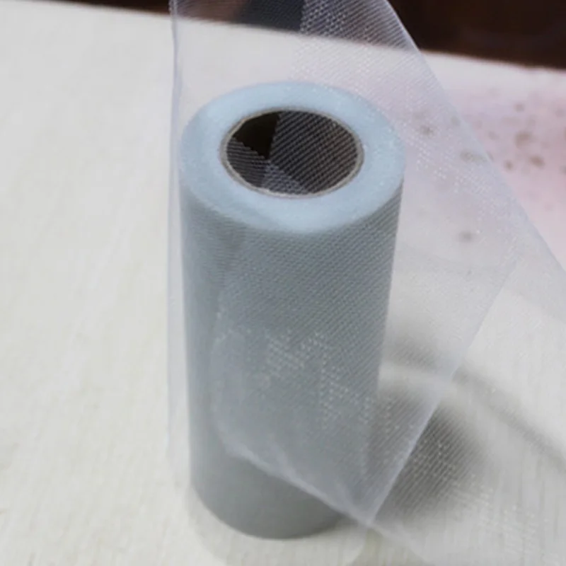 25 ярдов 15 см Ткань Кристалл Тюль рулон катушки ткань подарок обертывание Свадебная декорация рукоделие хобби детский душ день рождения принадлежности - Цвет: light gray