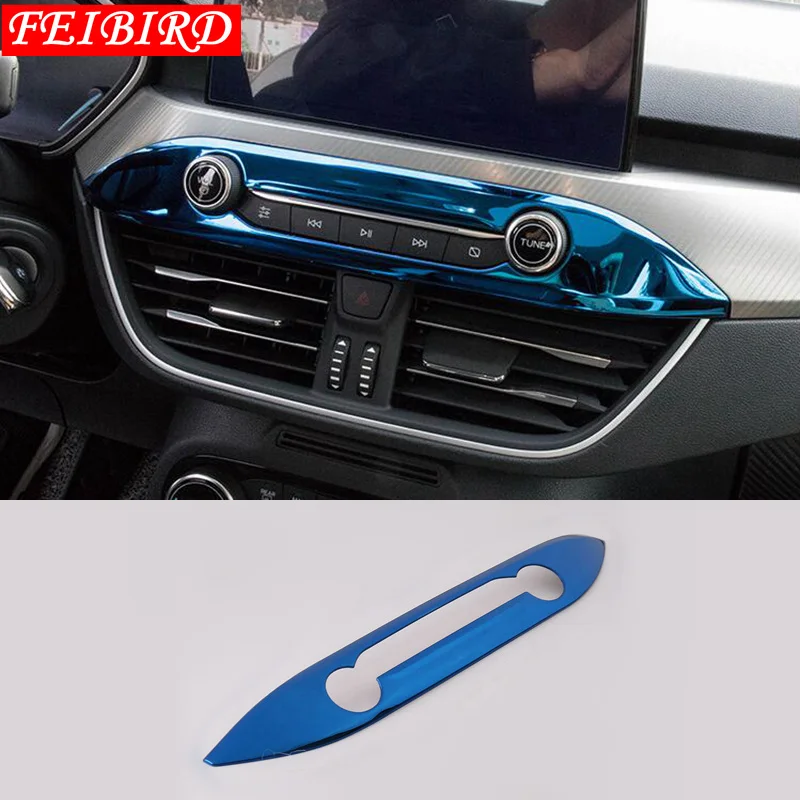 PART NO.4 Синий титановый стиль молдинги для Ford Focus подлокотник на внутреннюю сторону двери Кнопка Подъема Окна крышка отделка - Название цвета: PART NO.4
