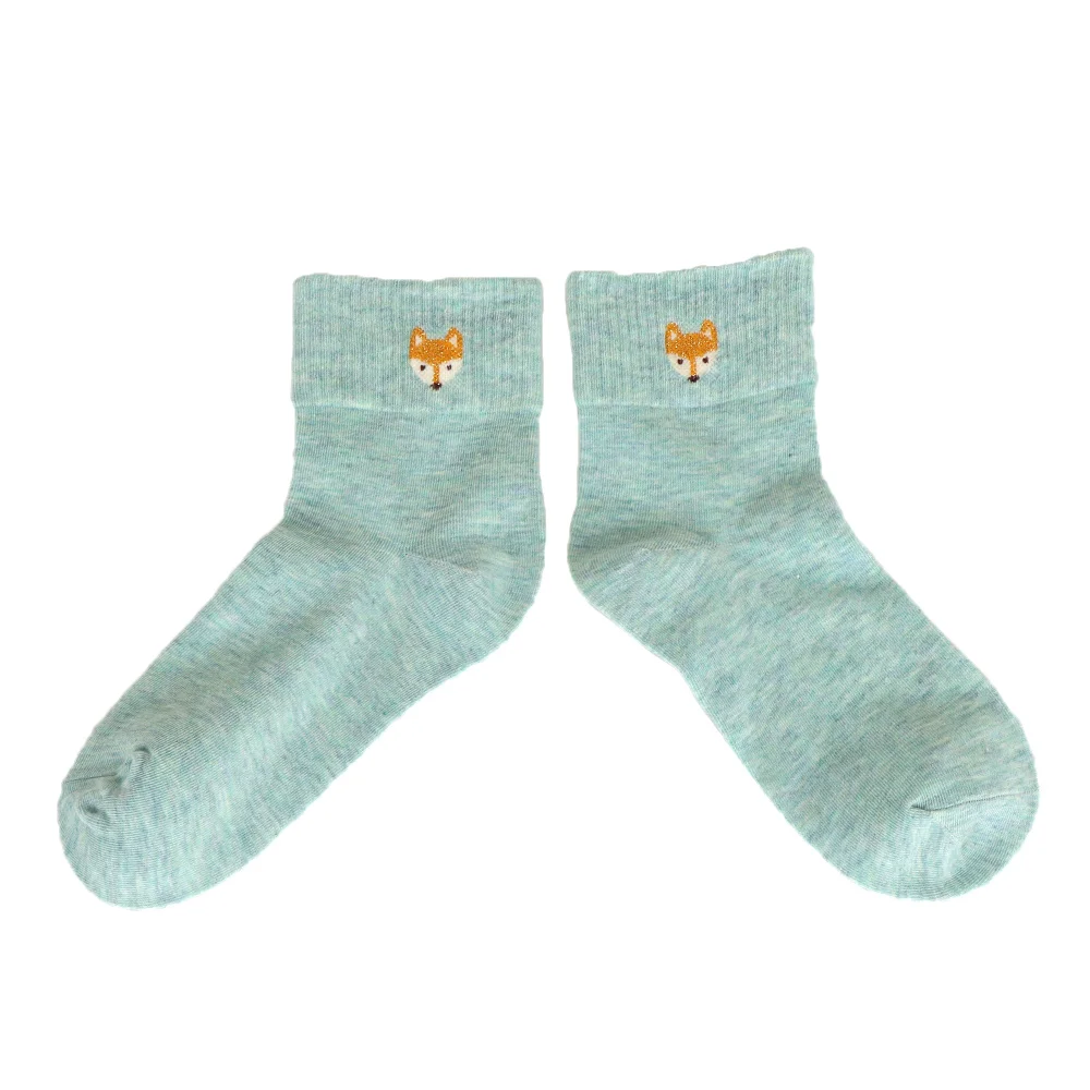 Модные забавные хлопковые носки повседневные с вышивкой в виде мультяшных