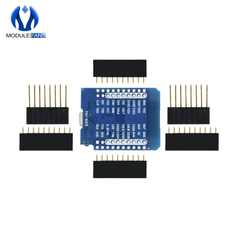 Для Wemos Mini D1 ESP8266 ESP32 ESP-32S wifi Bluetooth CP2104 модуль макетной платы для Arduino с контактами