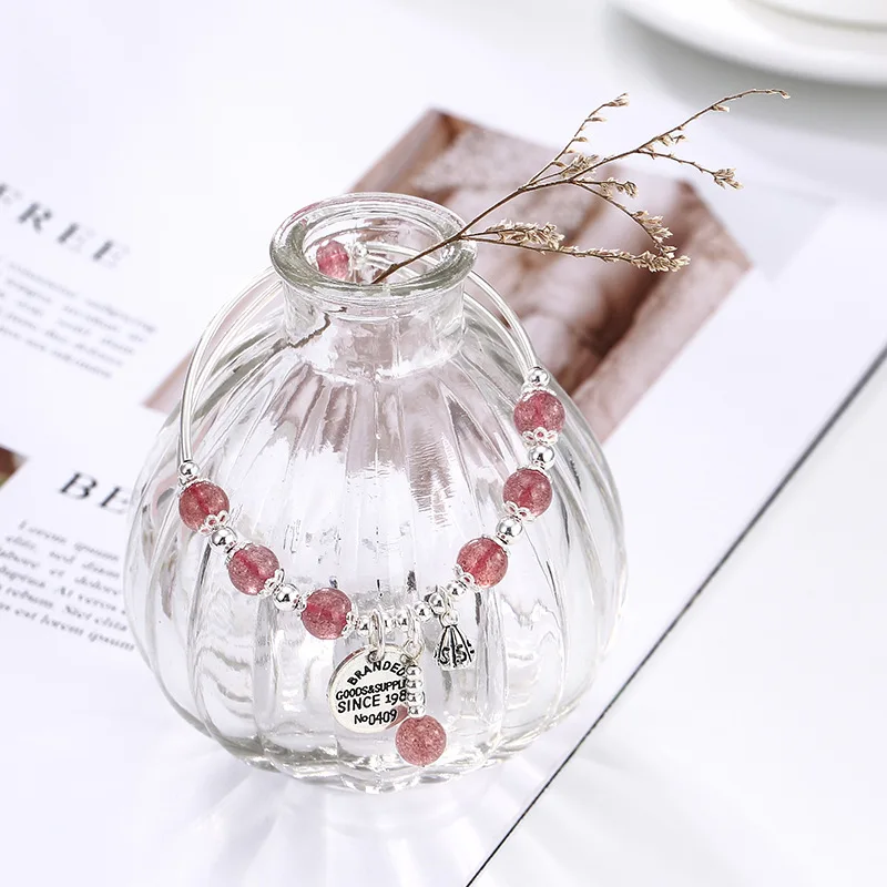 

Beads, Round Card, Lotus Seed, Natural Strawberry, Crystal Personality, Simple And Elegant Lady's Bracelet Wholesale