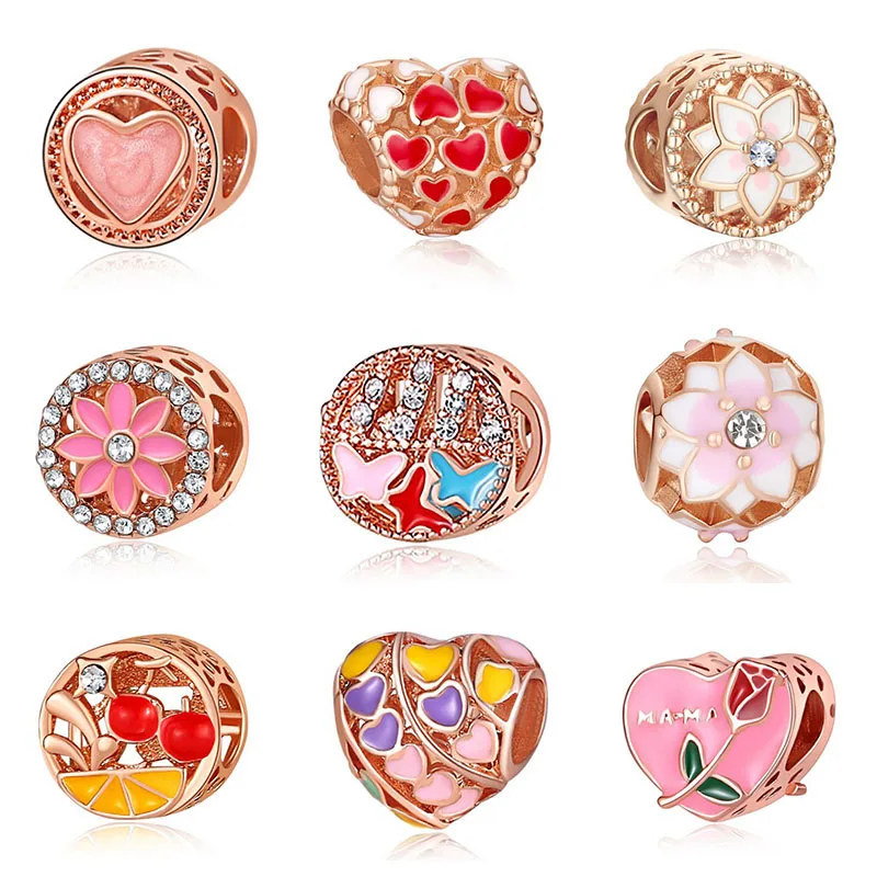 DIY charms plata de ley оригинальный браслет ювелирные изделия на День святого Валентина