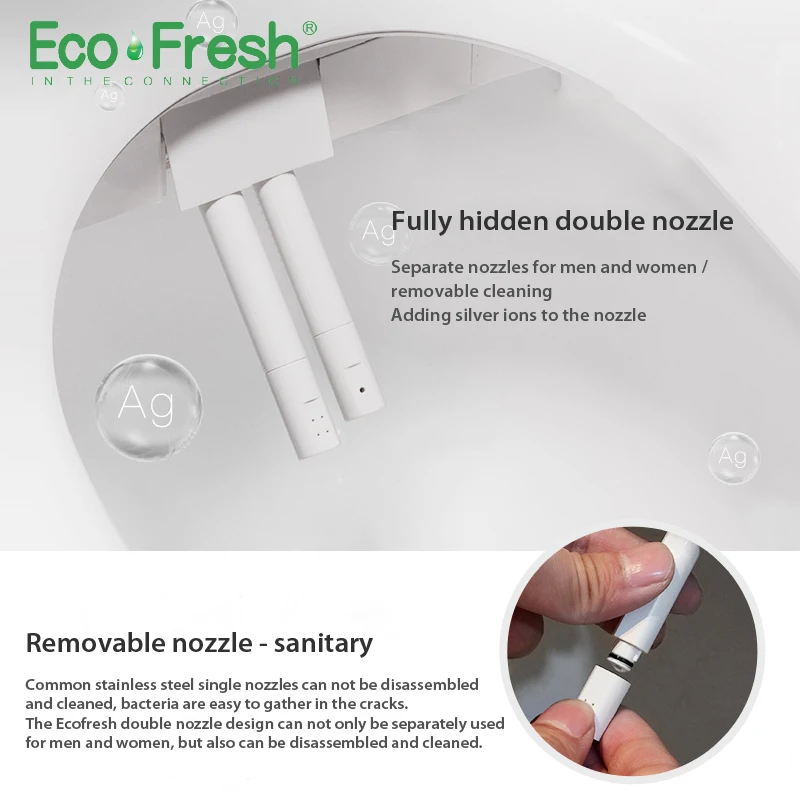 Ecofresh умное сиденье для унитаза электрическое с подогревом светодиодный