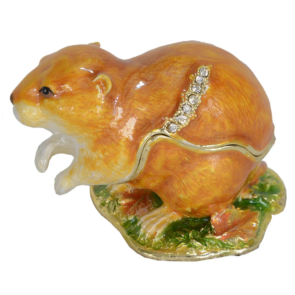 Jumpimng lemming Оловянное искусственное украшение в виде животного шкатулка с