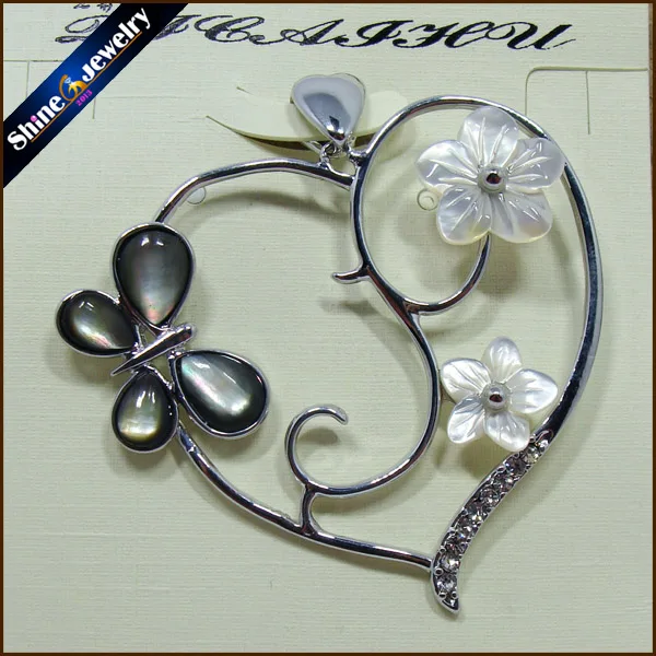 Ожерелье винтажное ручная работа резное в форме сердца натуральный жемчуг