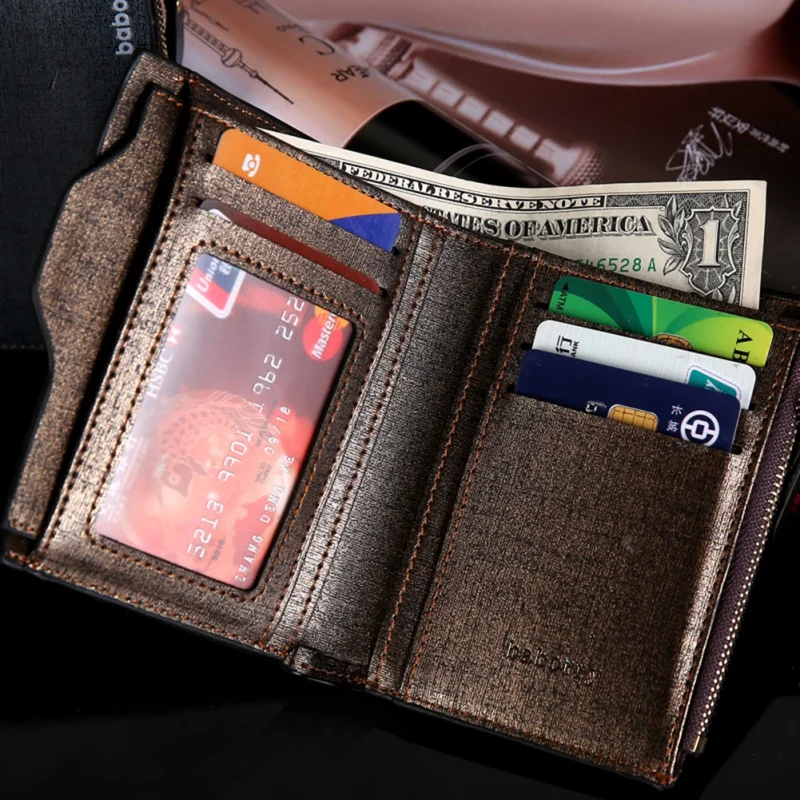 Мужской кошелек из искусственной кожи Маленький Многофункциональный воловьей