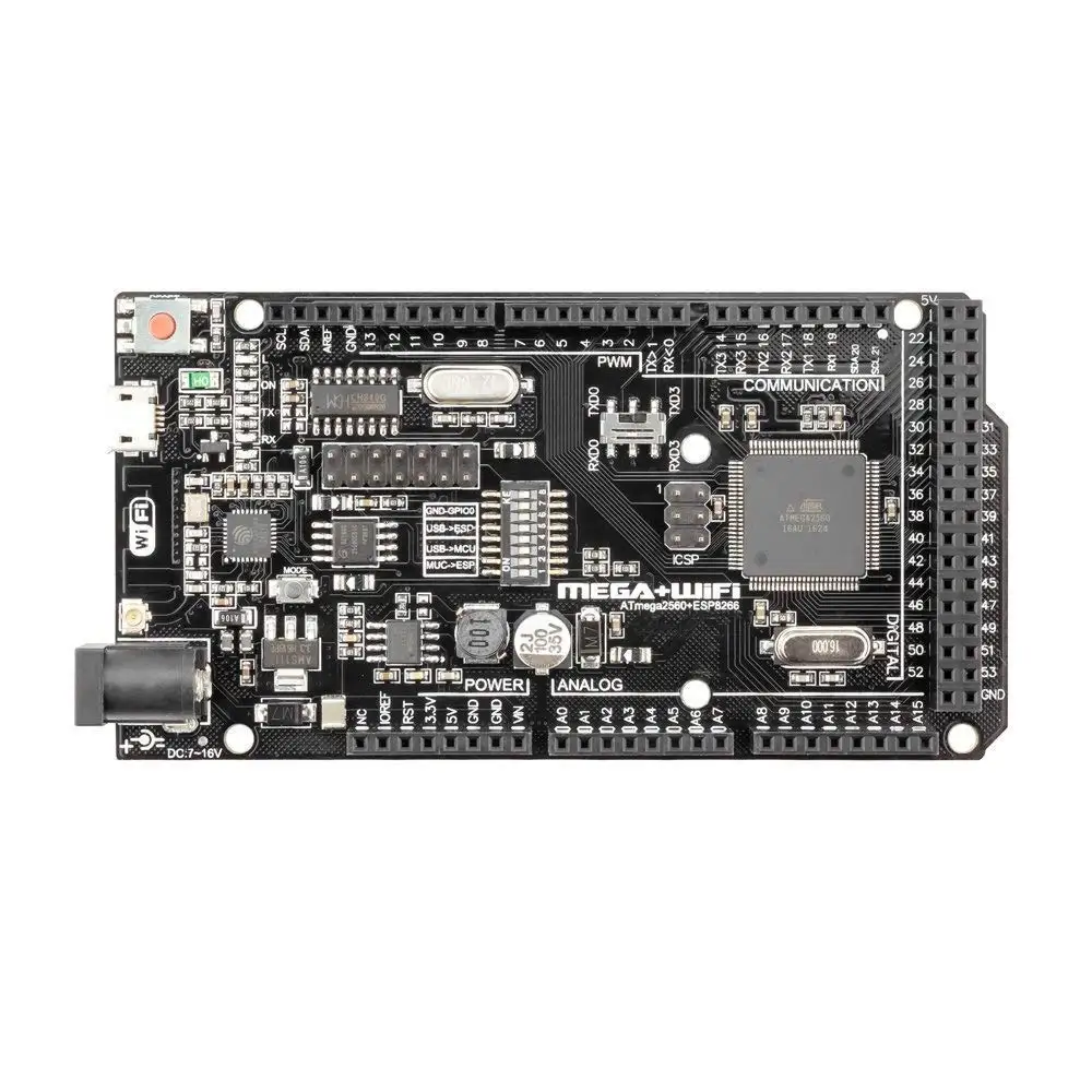 Mega2560 + Wi Fi R3 ATmega2560 ESP8266 32Мб оперативной памяти USB TTL CH340G совместимый для Arduino Mega NodeMCU