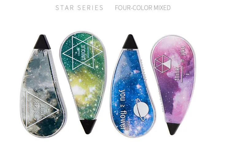 4 шт./компл. Фантастическая звезда небо коррекция лента канцелярский корректор