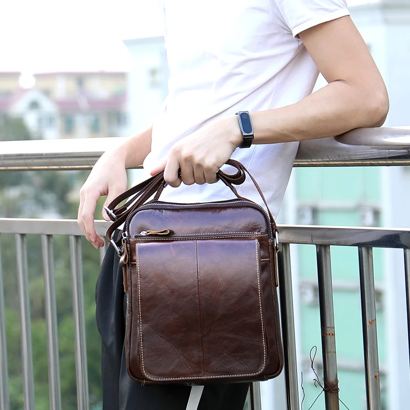 MVA сумки через плечо Модные мужские Деловые винтажные с клапаном из натуральной
