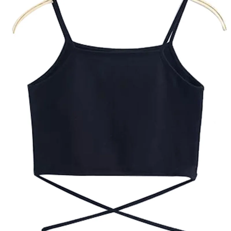 Женский укороченный топ с перекрестной лямкой на шее Повседневная Блузка-жилет