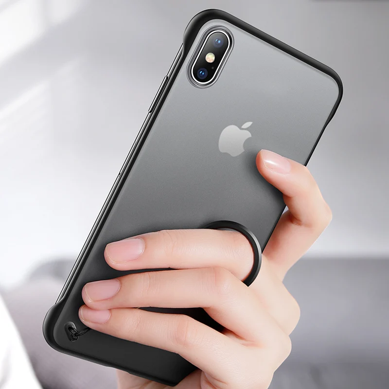 Чехол для iPhone 7 Роскошный чехол без рамки с кольцом Жесткий из поликарбоната 6 8 Plus