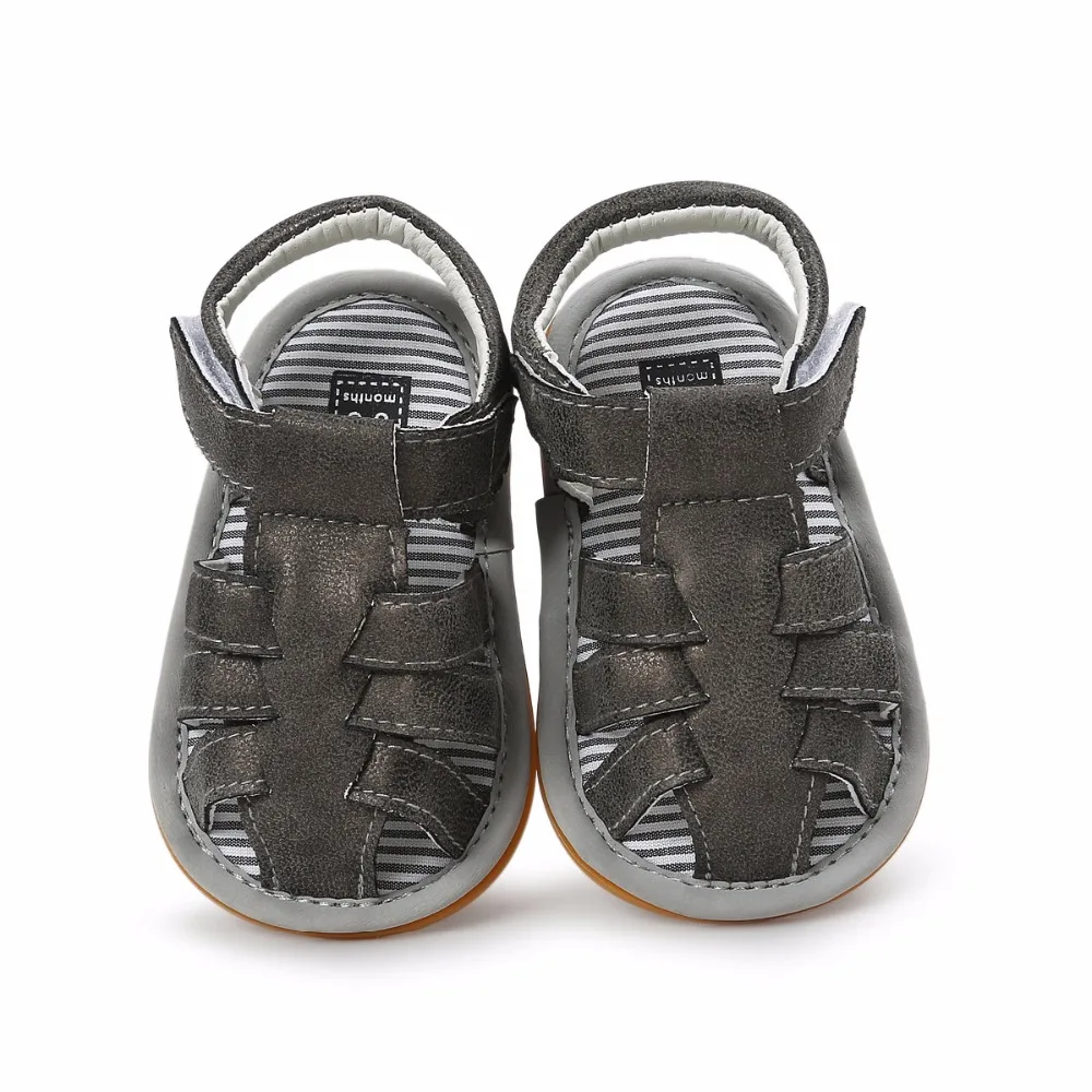 Jongen Sandalen/ летняя обувь для маленьких мальчиков; сандалии; нескользящие пляжные сандалии для первых шагов; нескользящая обувь из искусственной кожи на мягкой подошве для детей ясельного возраста