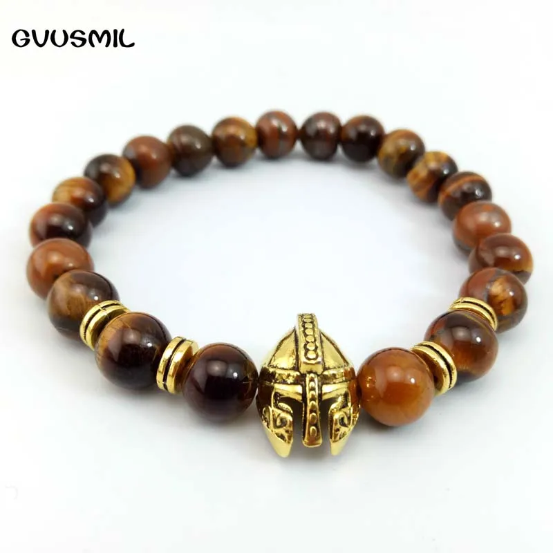Gvusmil Сова Леопард голова льва браслет Спартанский воин ГЛАДИАТОР ШЛЕМ мужской