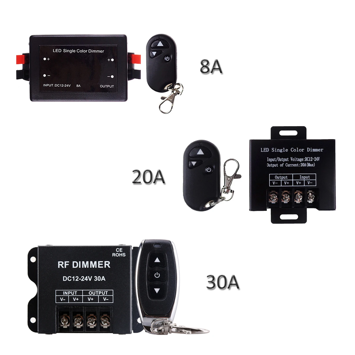 8A 20A 30A DC12V 24V RGB Управление 3 ключа выключатели со светодиодным индикатором RF