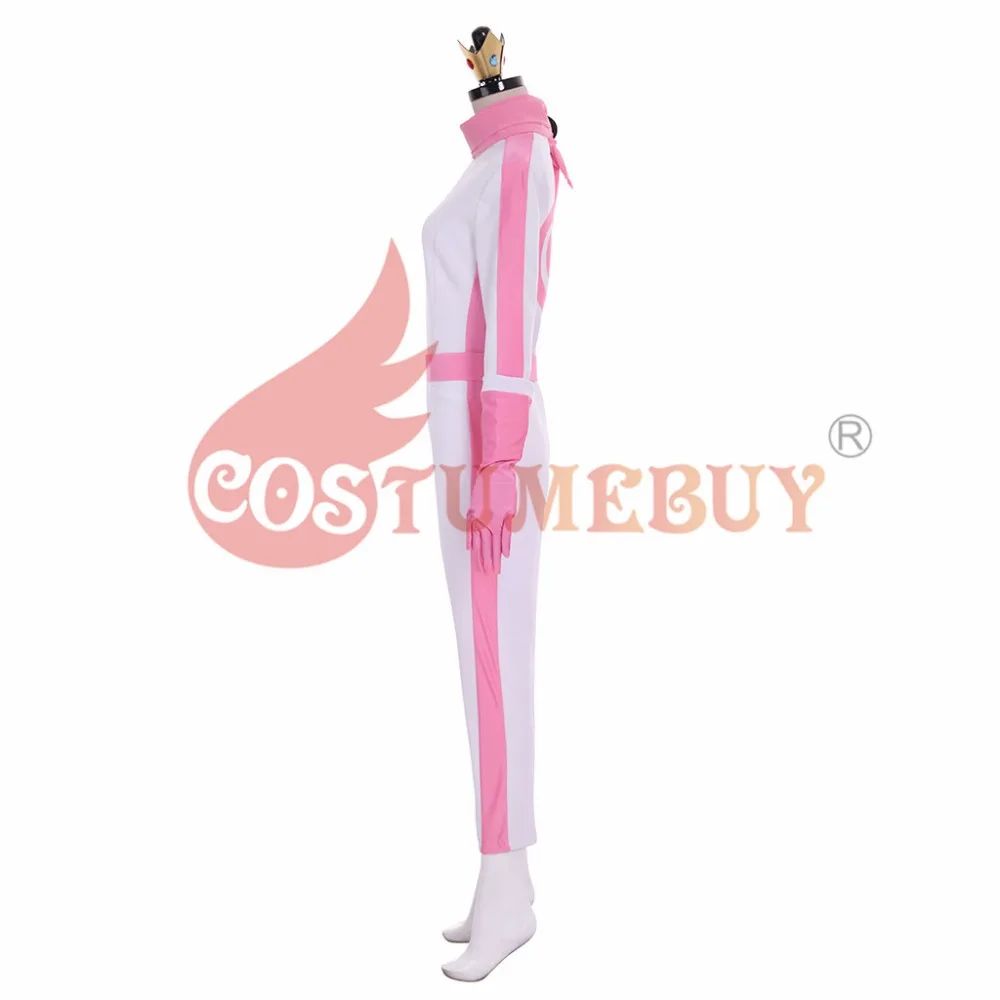 Costumebuy Mario Kart 8 Принцесса Персик BikeSuit Косплей Костюм женский комбинезон леди розовый Хэллоуин наряды изготовленные на заказ костюмы