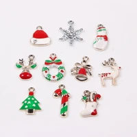 20pcs mix christmas enamel floating charms dangle charms for diy jewelry accessories braceletbangles