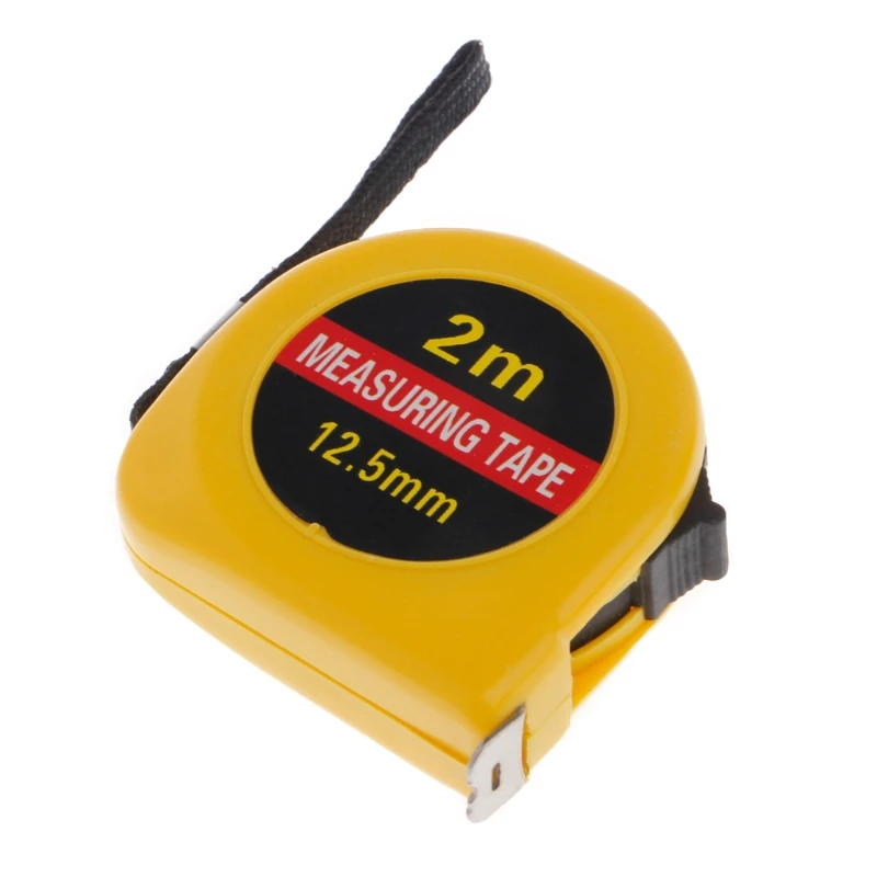 Mini 2m Retractable Tape Measure Ruler Tool Builders Home DIY Garage Yellow | Инструменты