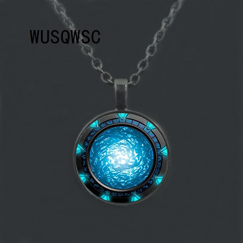 Wusqwsc Лидер продаж! Светится в темноте ожерелье кулон Звездные Врата портала Atlantis