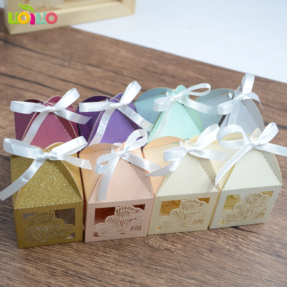 Винно-красные Романтические свадебные подарочные коробки и пакеты с лазерной